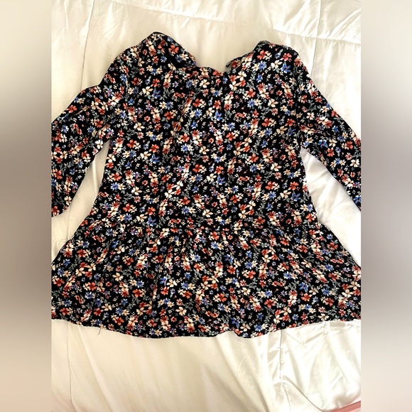 Size 2T Copper Key Long Sleeve Flower Print Dress - Picture 3 of 4